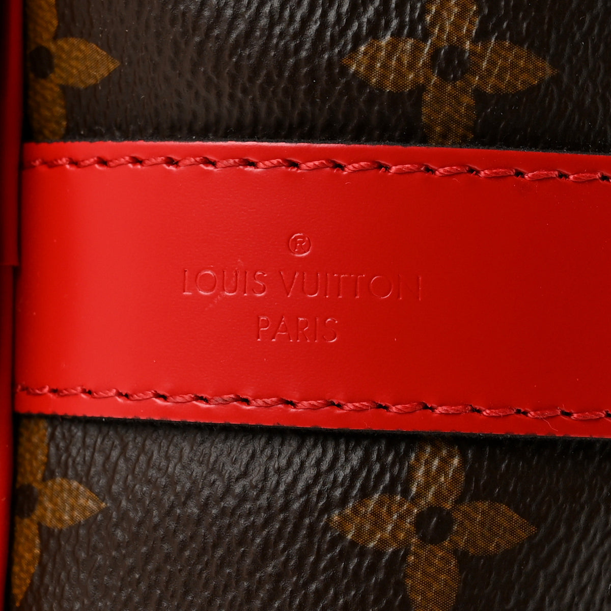 Calfskin Monogram Keepall Bandouliere 50 Coquelicot