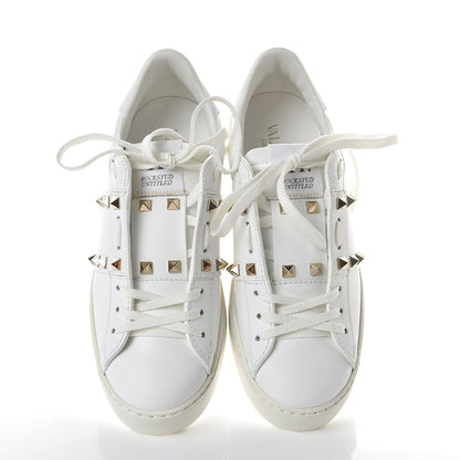 Valentino Garavani Calfskin Rockstud Untitled Open Sneakers 37.5 White 8 of 9