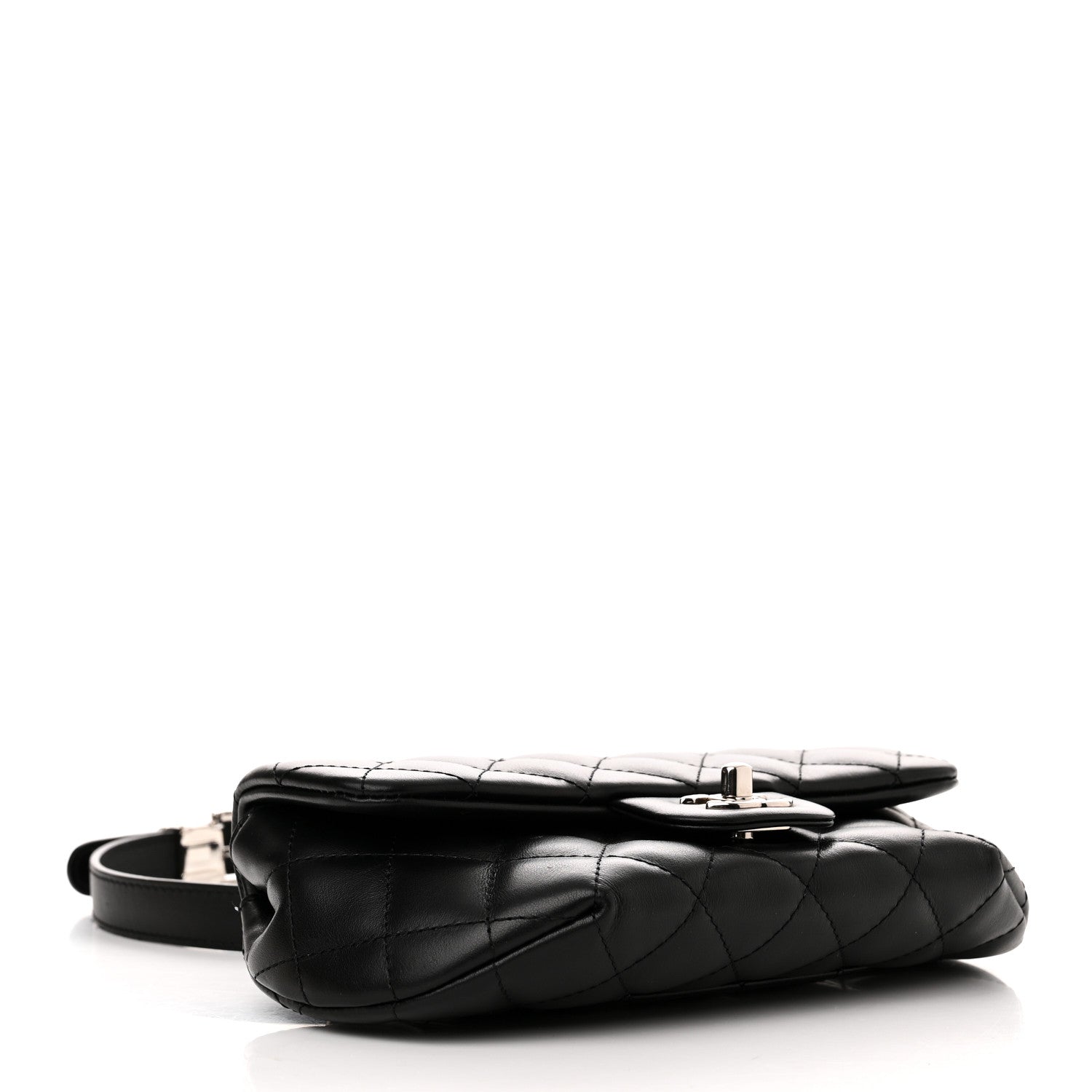 Chanel Calfskin Quilted CC Uniform Flap Belt Bag Black 4 of 11