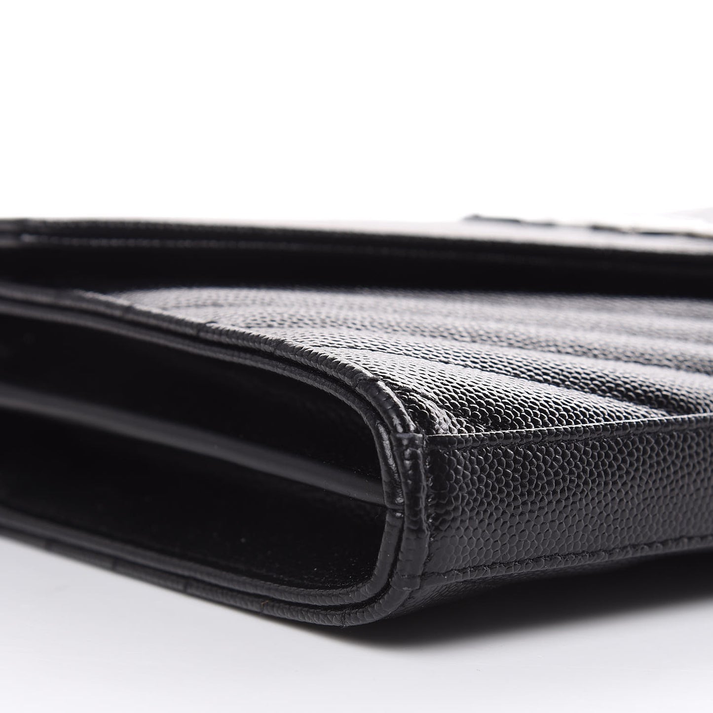 Grain De Poudre Matelasse Chevron Monogram Chain Wallet Black