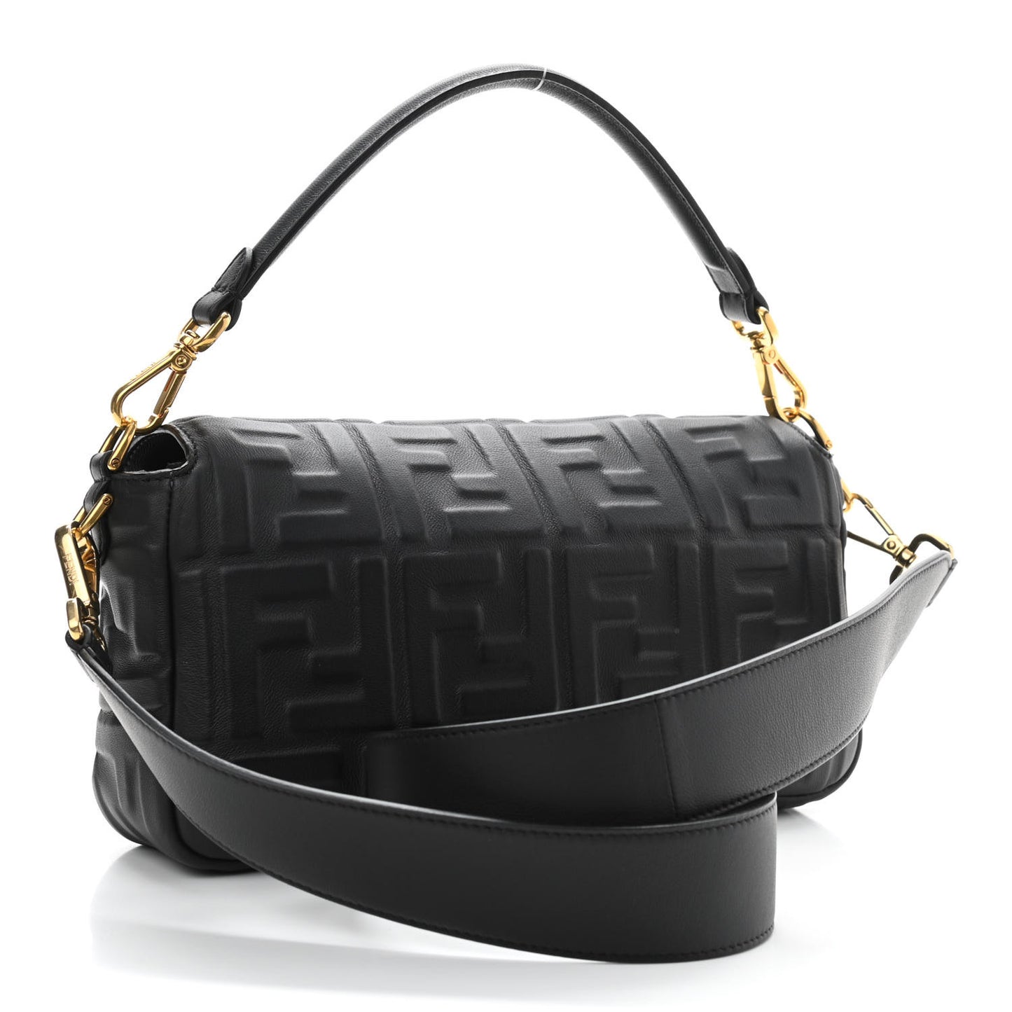 Nappa FF 1974 Embossed Baguette Black