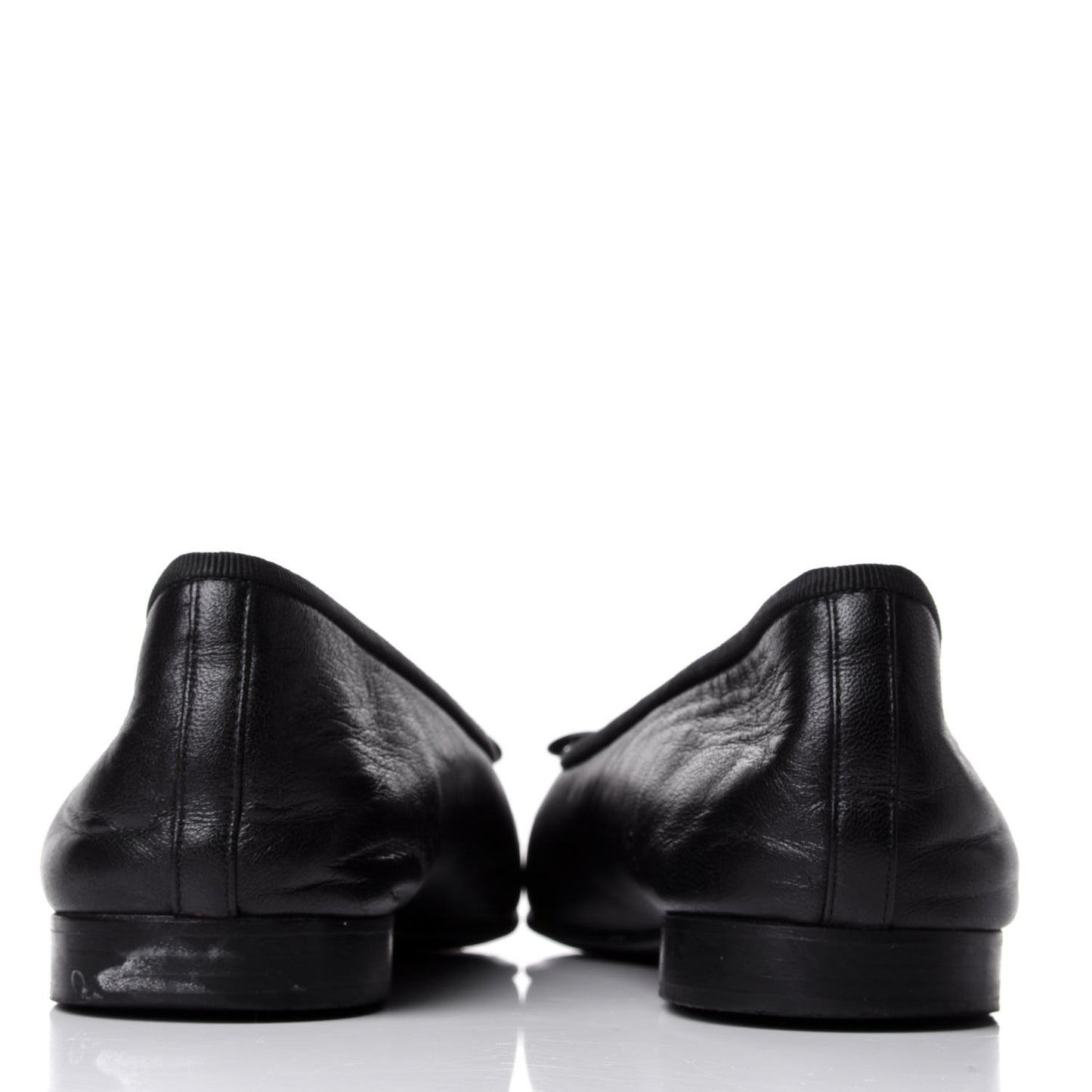 Lambskin Cap Toe CC Ballerina Flats 36.5 Black Beige