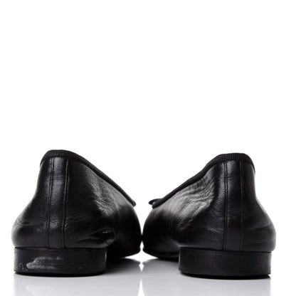 Chanel Lambskin Cap Toe CC Ballerina Flats 36.5 Black Beige 3 of 6