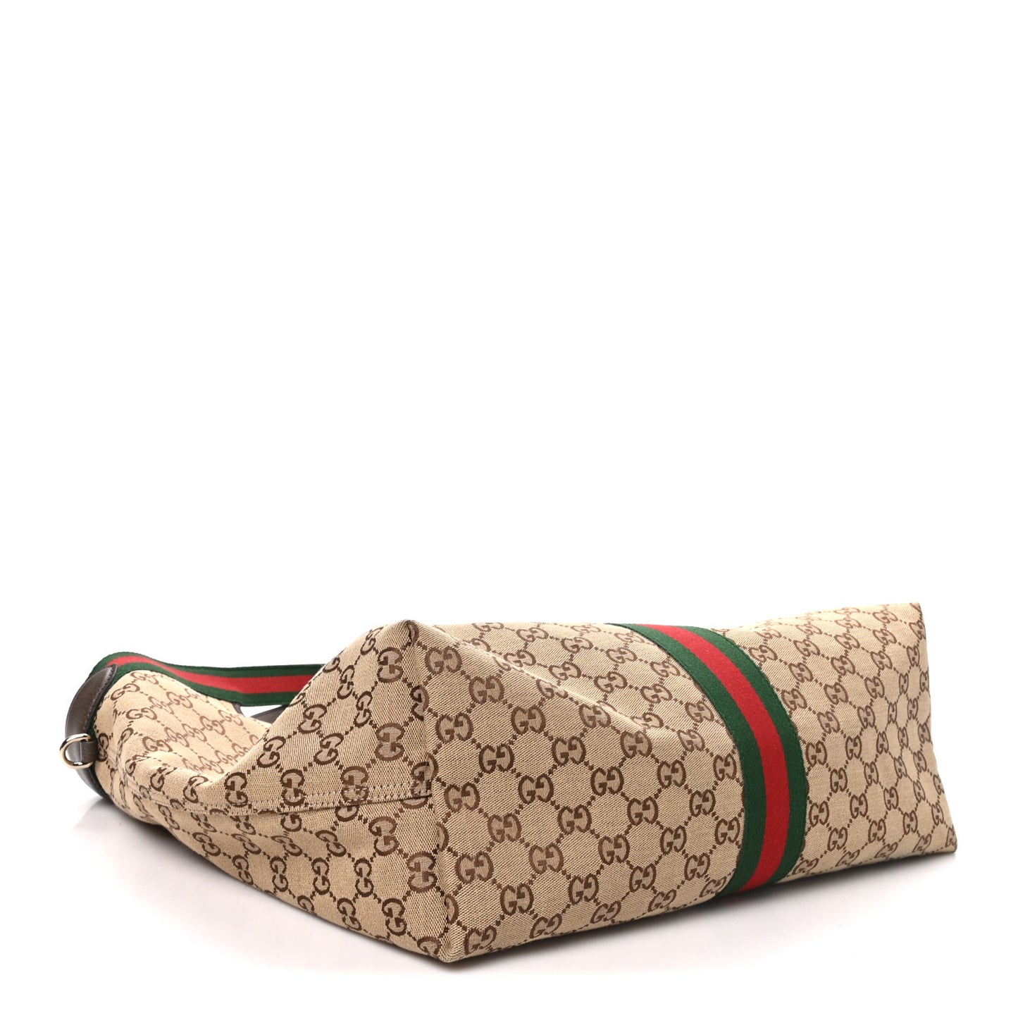 GG Monogram Web Large Giglio Tote Beige Brown