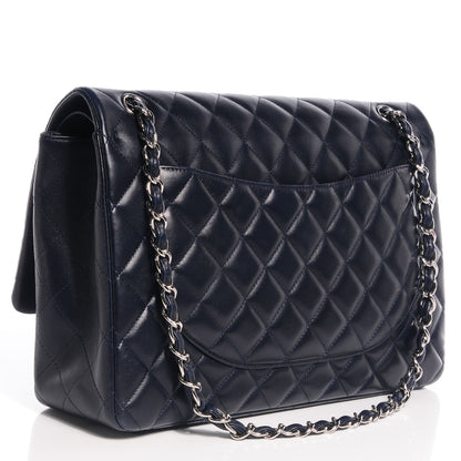 Chanel Lambskin Quilted Maxi Double Flap Navy 3 of 8