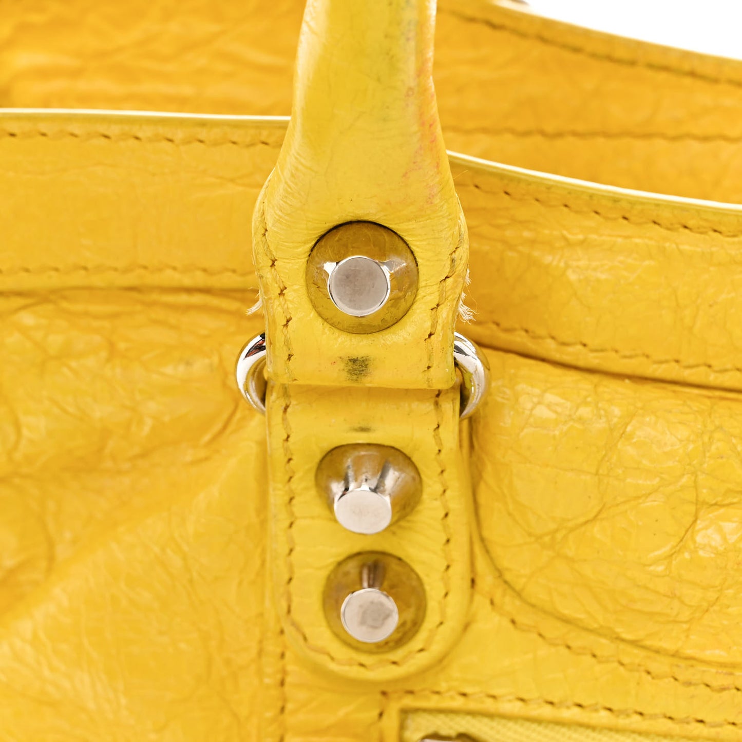 Agneau Classic Silver Hardware City S Jaune Soleil