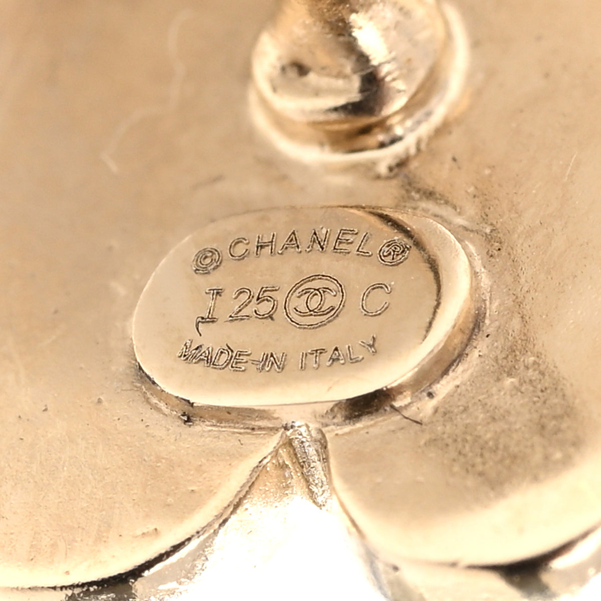 Chanel Crystal CC Flower Earrings Gold 4 of 5
