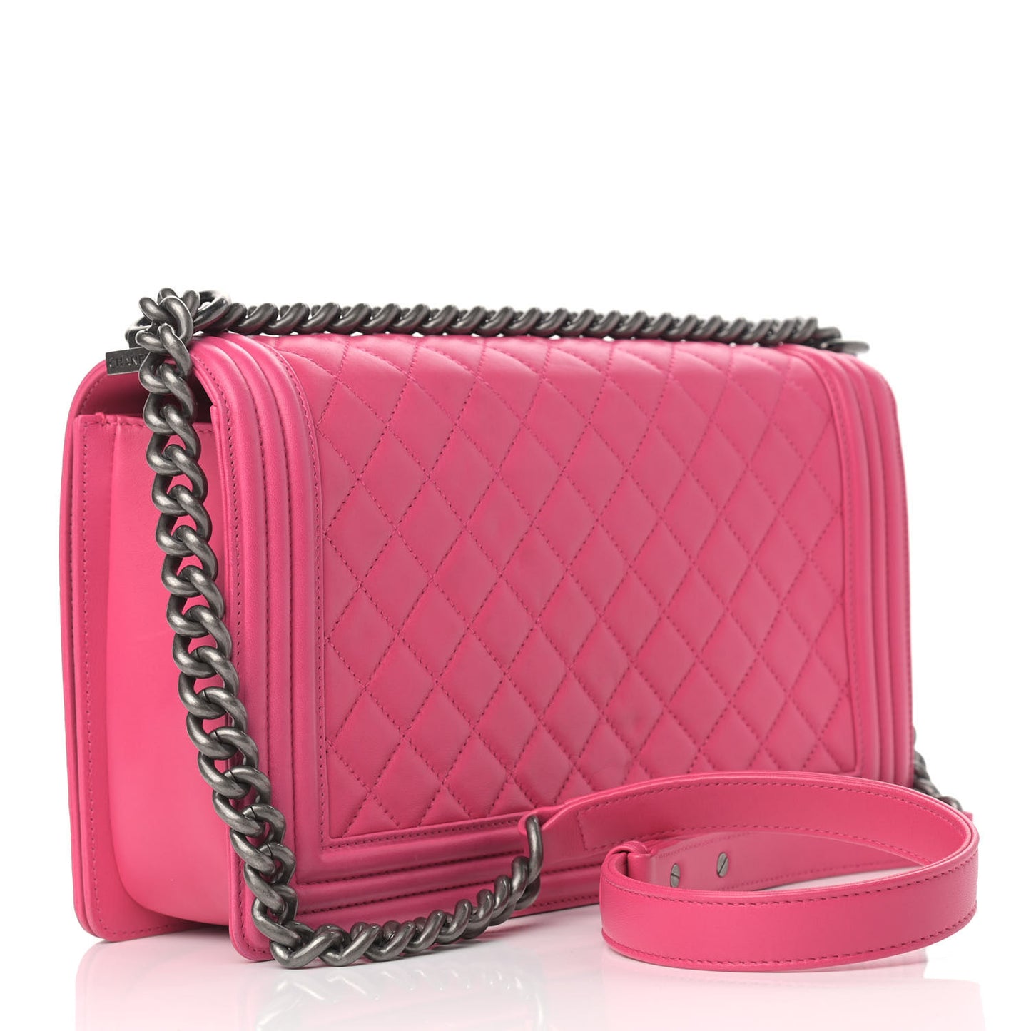 Lambskin Quilted New Medium Boy Flap Pink