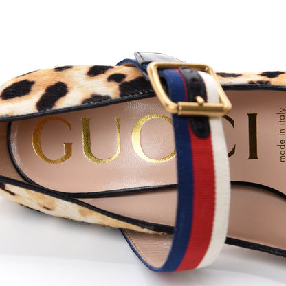 Gucci Malaga Kid Leopard Print Pumps 35.5 Natural 7 of 10