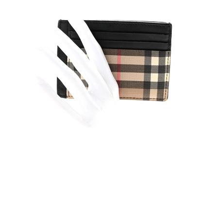 Burberry Vintage Check Money Clip Card Case Archive Beige Black 2 of 6