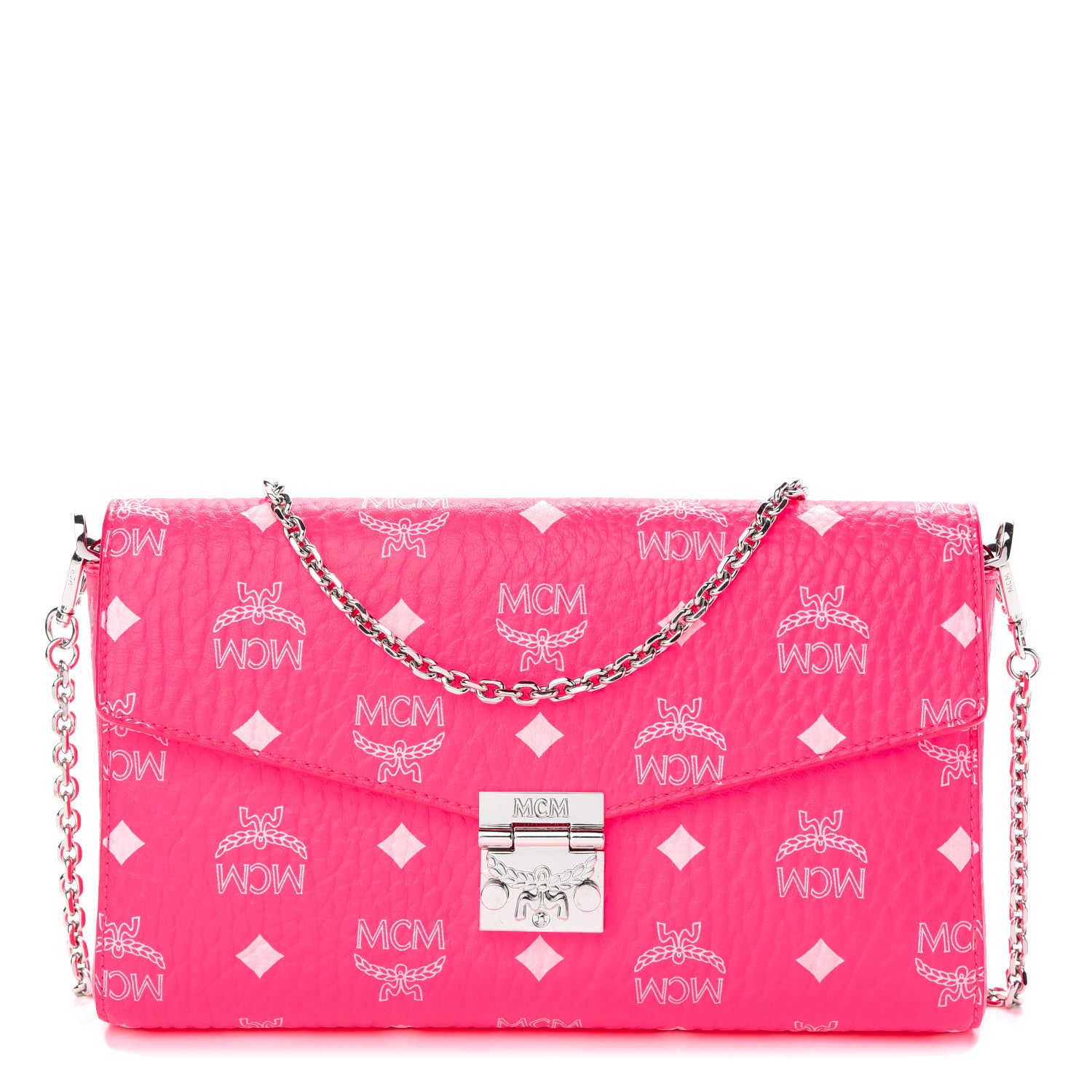 MCM Visetos Medium Patricia Wallet On Chain Pink 1 of 9