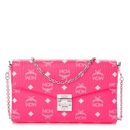 MCM Visetos Medium Patricia Wallet On Chain Pink 1 of 9