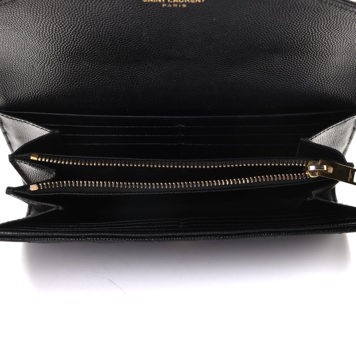 Grain De Poudre Matelasse Chevron Monogram Flap Wallet Black