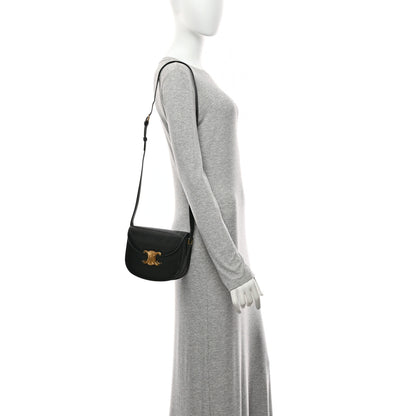 Celine Shiny Calfskin Besace Clea Triomphe Black 2 of 11