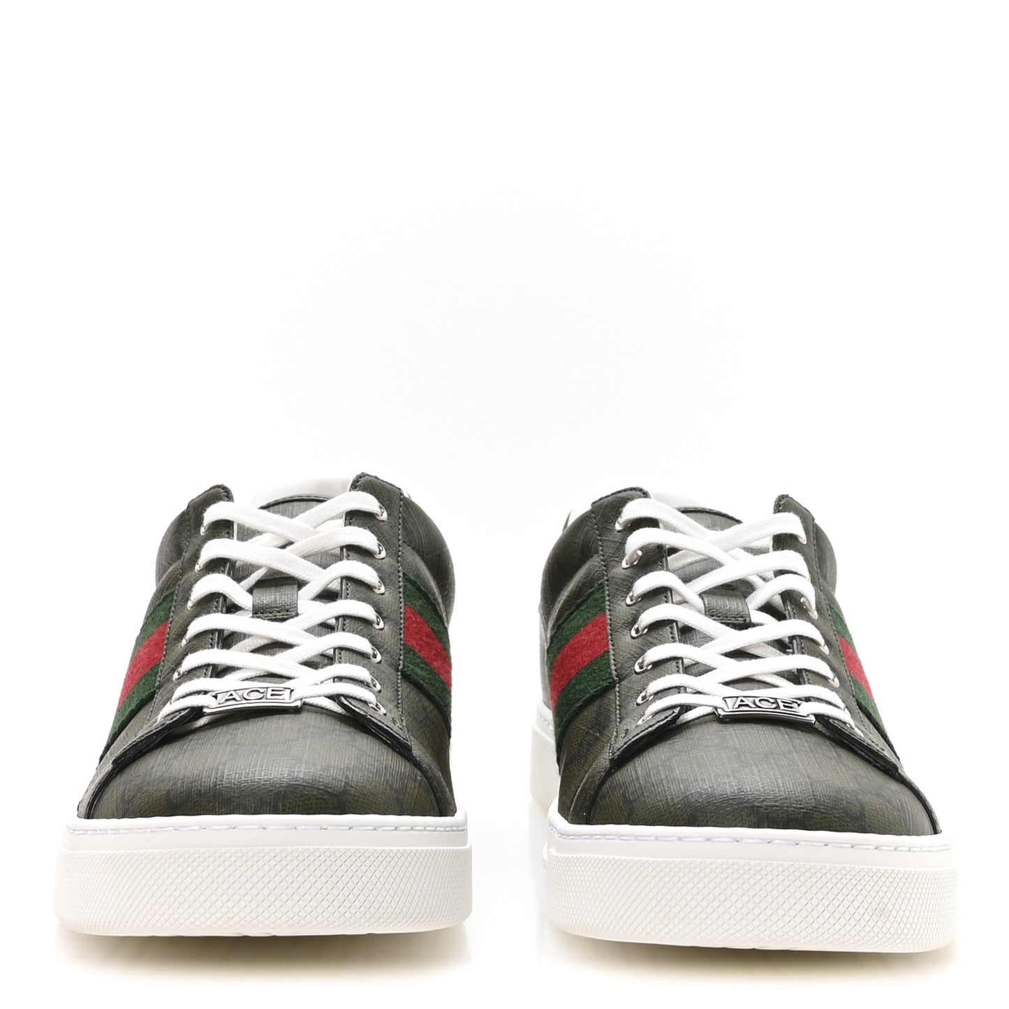 GG Supreme Monogram Web Mens New Ace Sneakers 11 Green