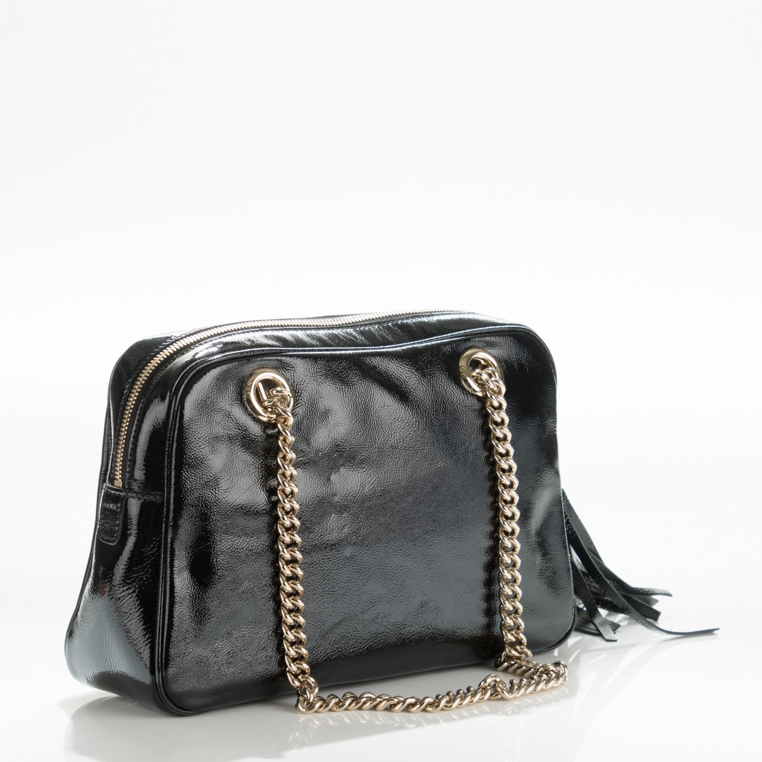 Gucci Soft Patent Small Soho Bowler Black 3 of 7