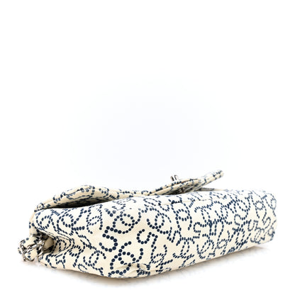 Chanel Canvas Small Logo CC Flap Beige Navy 4 of 10