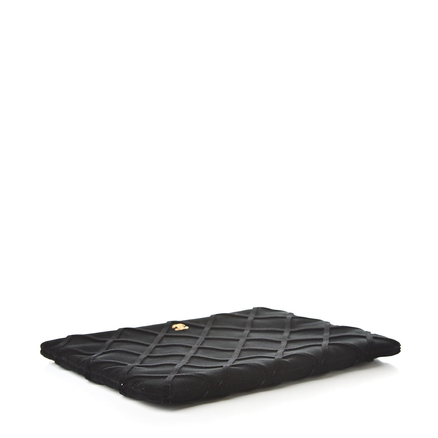 Velvet Quilted Medium Cosmetic Case Black