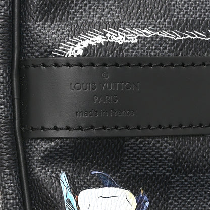 Louis Vuitton Damier Graphite World Map Keepall Bandouliere 50 5 of 9
