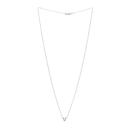 Roberto Coin 18K White Gold Diamond Love Letter V Pendant Necklace 3 of 6