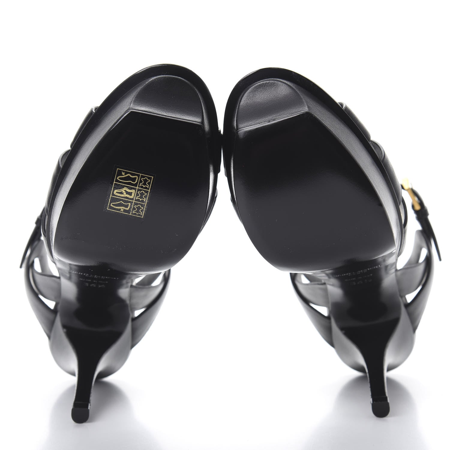 Saint Laurent Calfskin Tribute 75 Platform Sandals 36.5 Black 5 of 8