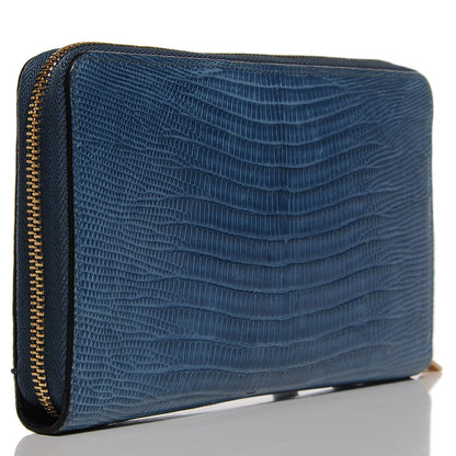 Celine Lizard Large Zip Around Multifunction Wallet Blue 3 of 9