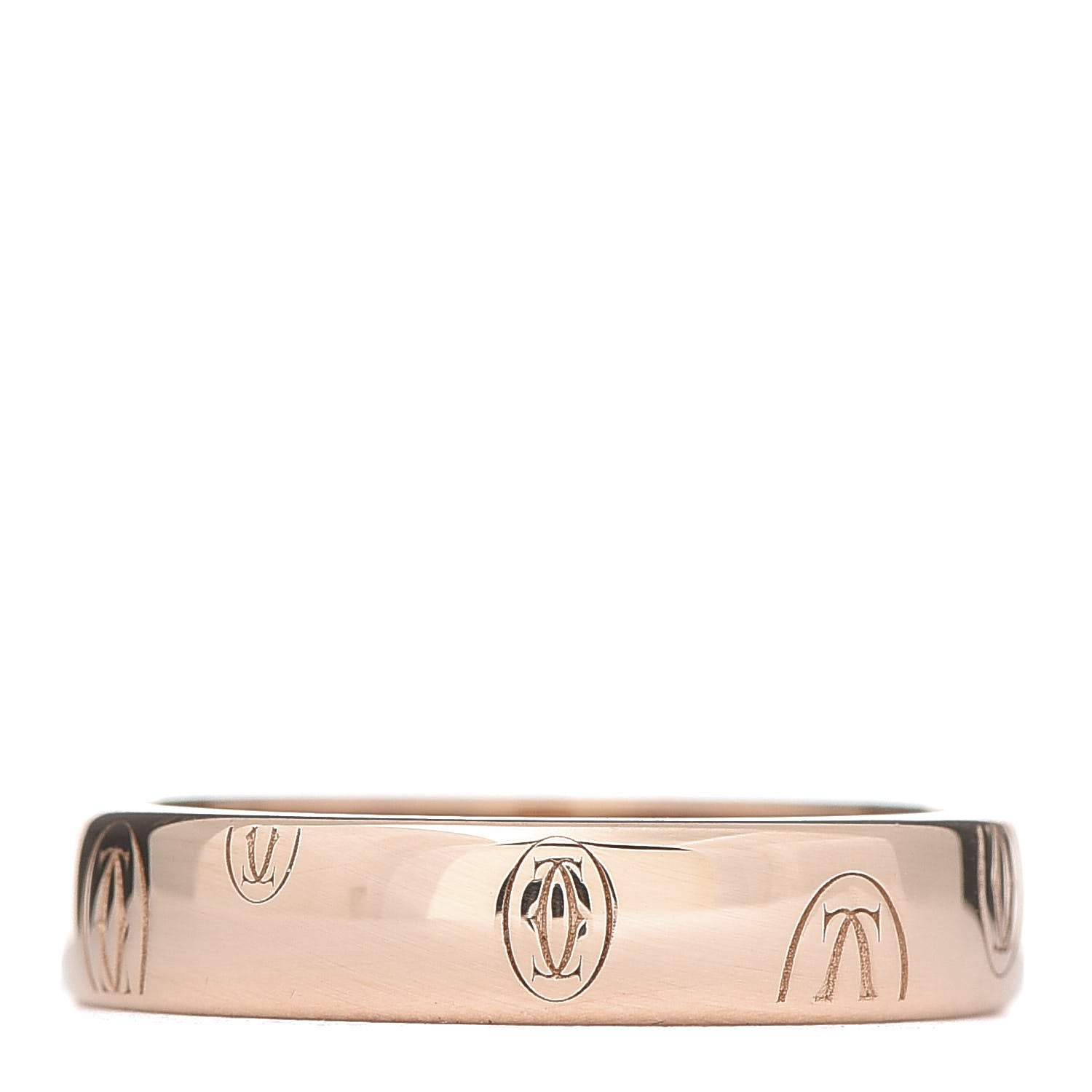 Cartier 18K Pink Gold 4mm Happy Birthday Band Ring 50 5.25 1 of 4