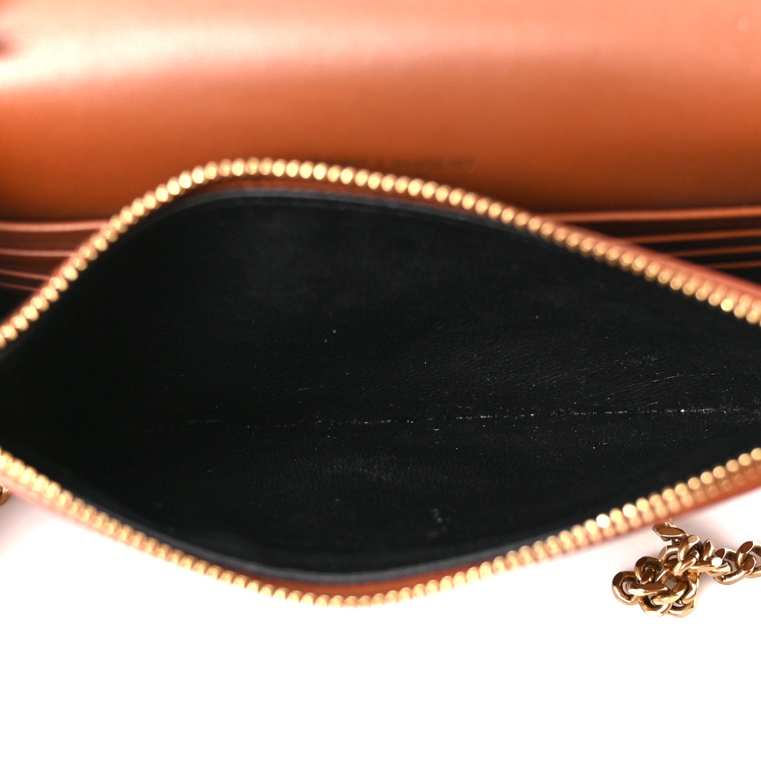 Saint Laurent Calfskin Crocodile Embossed Kate Monogram Tassel Chain Wallet Cuoio Tampona 6 of 11