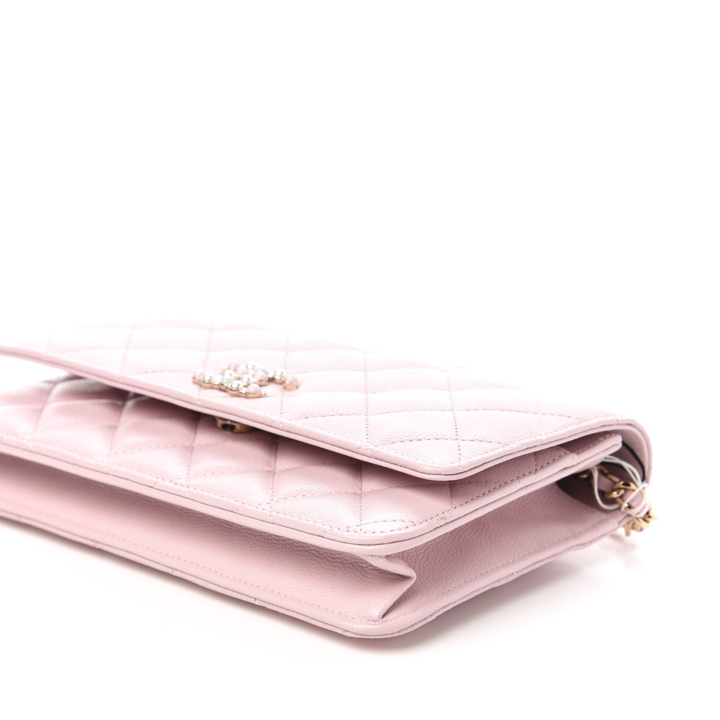 Caviar Quilted Coco Candy Wallet On Chain WOC Light Pink