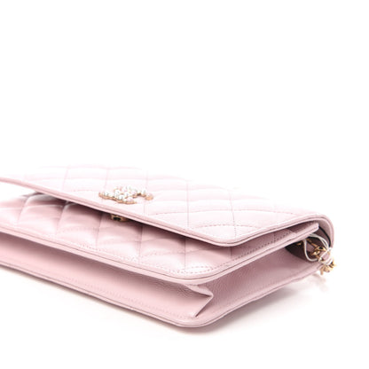 Chanel Caviar Quilted Coco Candy Wallet On Chain WOC Light Pink 7 of 12
