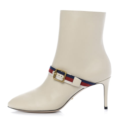Gucci Nappa Sylvie Ankle Boots 39 Mystic White 1 of 13