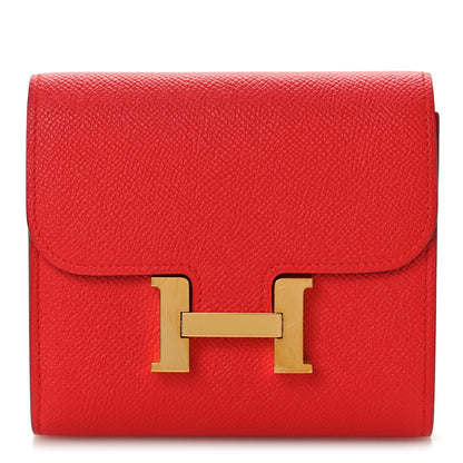 Hermes Epsom Constance Short Wallet Rouge Tomate 1 of 10