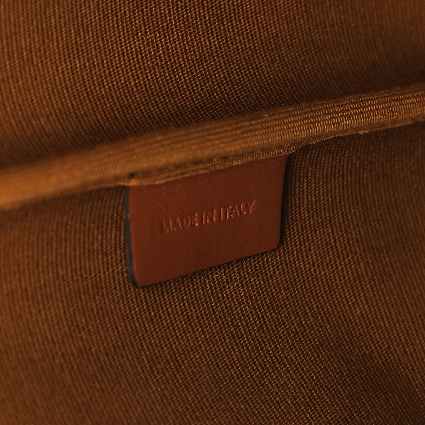 Triomphe Canvas Calfskin Medium Bucket Bag Tan