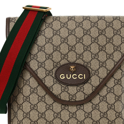 Gucci GG Supreme Monogram Web Medium Neo Vintage Flap Messenger Bag Beige New Acero 8 of 9