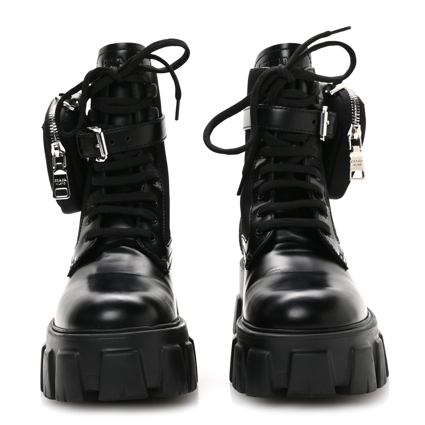 Spazzolato Rois Re-Nylon Metal Triangle Logo Monolith Pouch Pocket 55mm Boots 35.5 Black