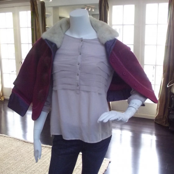 Louis Vuitton Mink Wool Jacket Pink 36 2 of 7