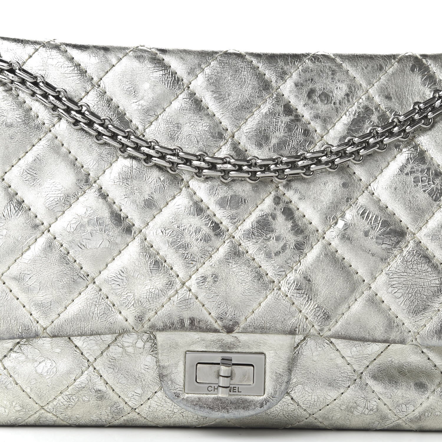 Chanel Metallic Aged Calfskin Quilted 2.55 Reissue 226 Flap Silver 11 of 11
