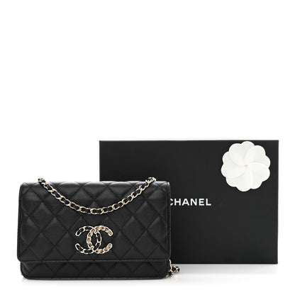 Chanel Caviar Quilted French New Wave Chain CC Wallet On Chain WOC Black 13 of 13