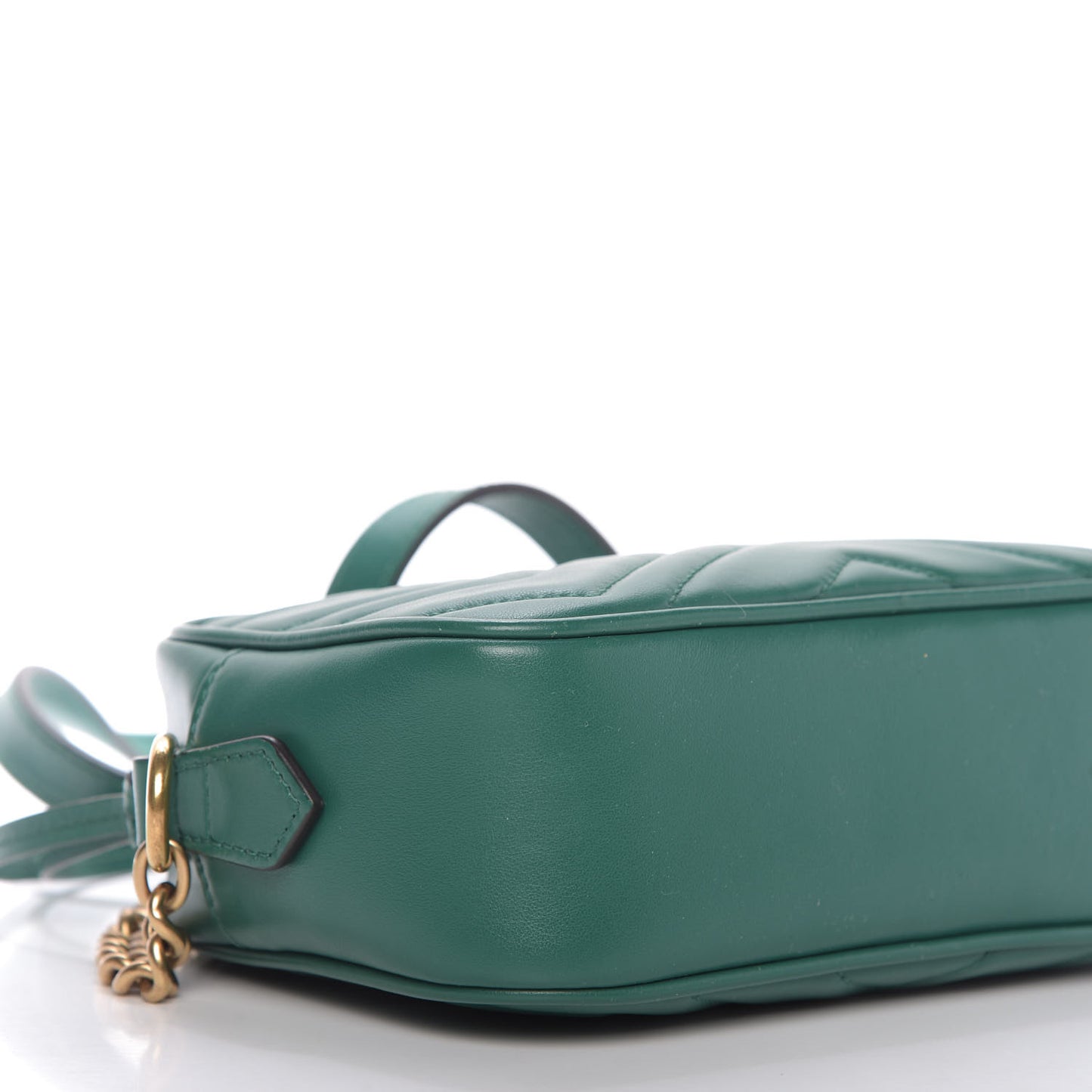 Calfskin Matelasse Mini GG Marmont Chain Shoulder Bag Emerald Green