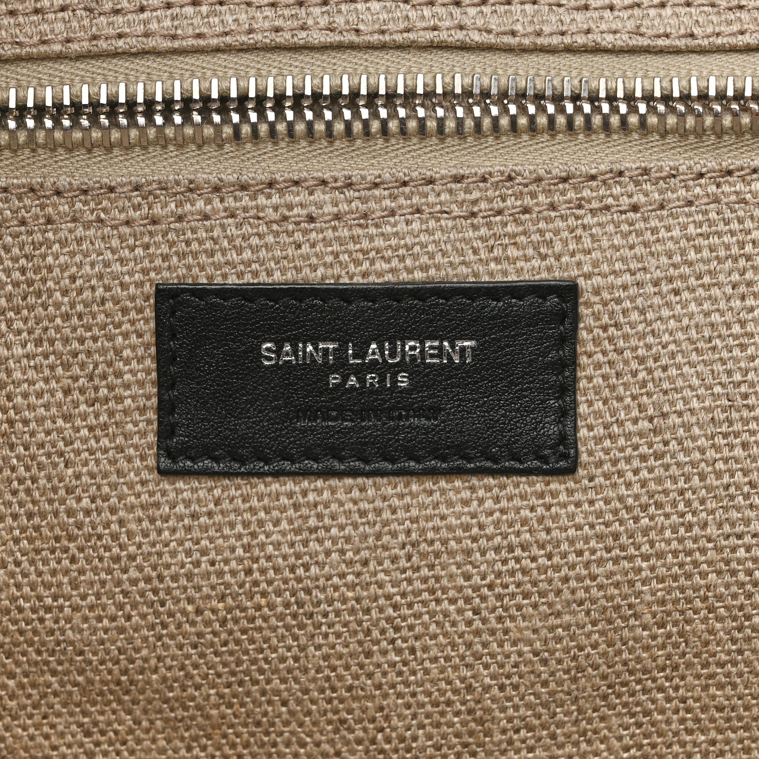 Saint Laurent Linen Calfskin Rive Gauche Tote Optic White 6 of 14