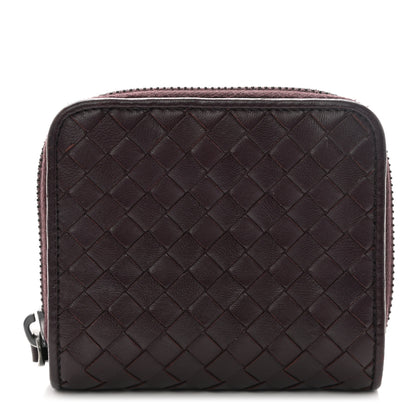 Bottega Veneta Nappa Intrecciato Zip Around Coin Purse Aubergine 1 of 9