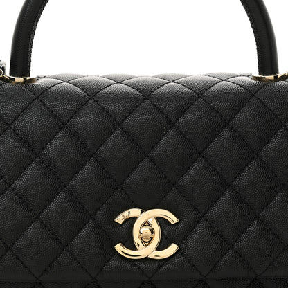 Chanel Caviar Quilted Small Coco Handle Flap Black 8 of 11