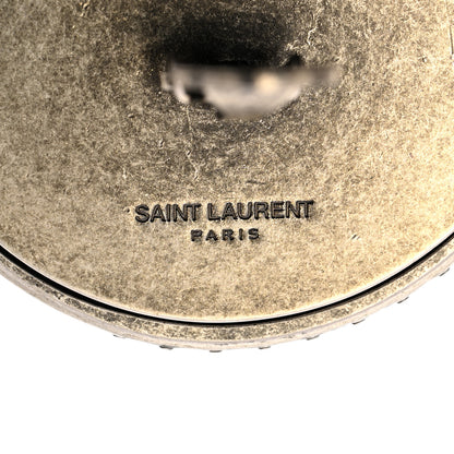 Saint Laurent Brass Crystal Oversized Ball Clip On Earrings Silver 4 of 4