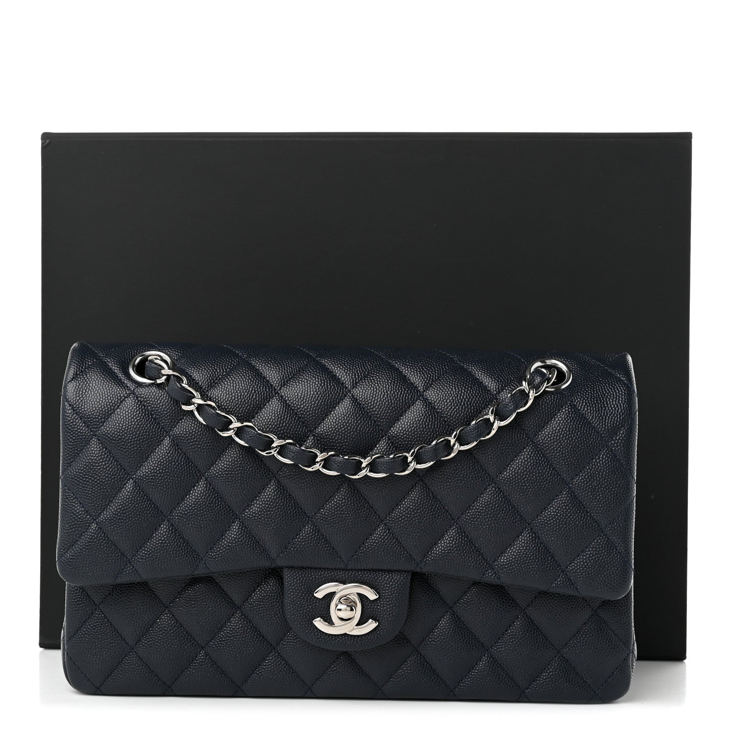 Chanel Caviar Quilted Medium Double Flap Navy 11 of 11