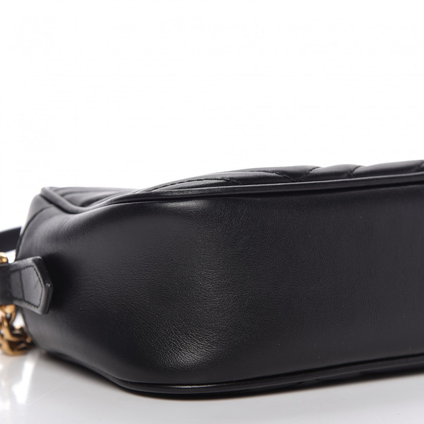 Calfskin Matelasse Small GG Marmont Chain Shoulder Bag Black
