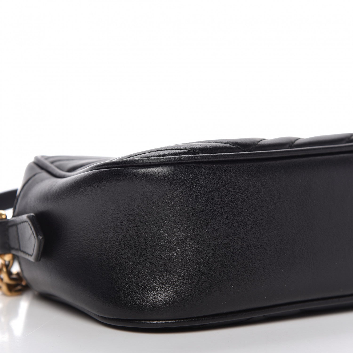 Gucci Calfskin Matelasse Small GG Marmont Chain Shoulder Bag Black 6 of 10