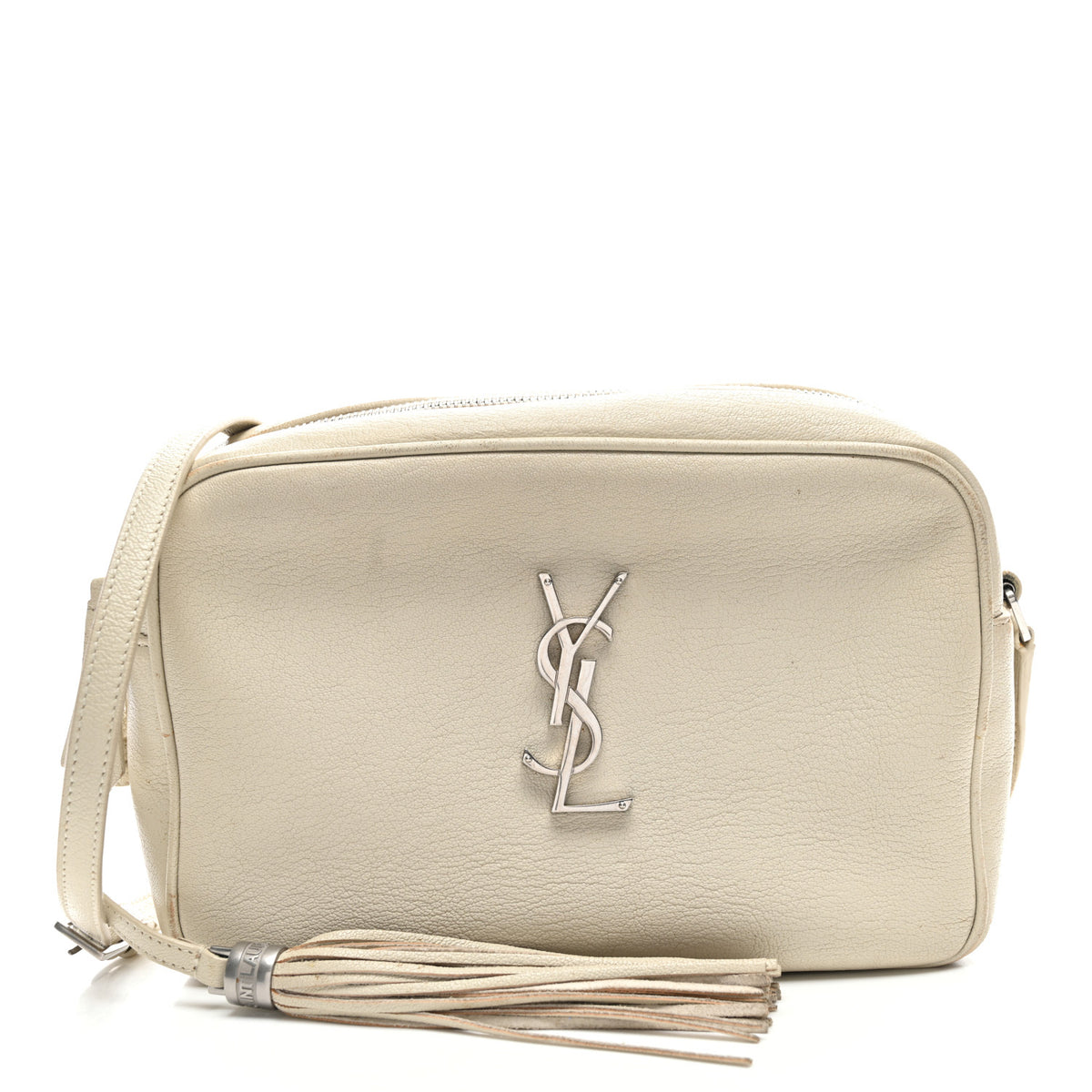 Grained Lambskin Monogram Lou Camera Bag Crema Soft