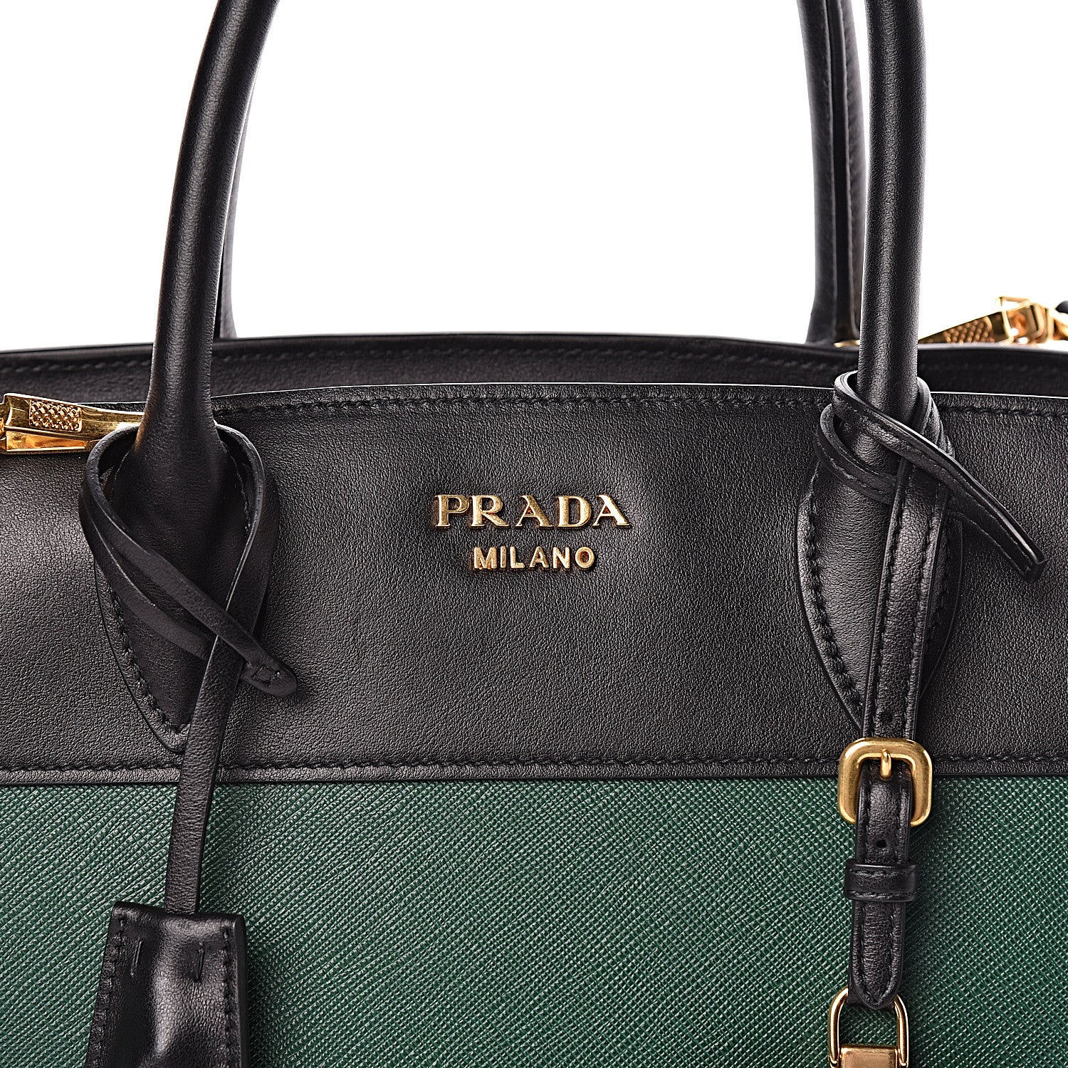 Prada Saffiano City Calf Medium Esplanade Tote Biliardo Black 8 of 11