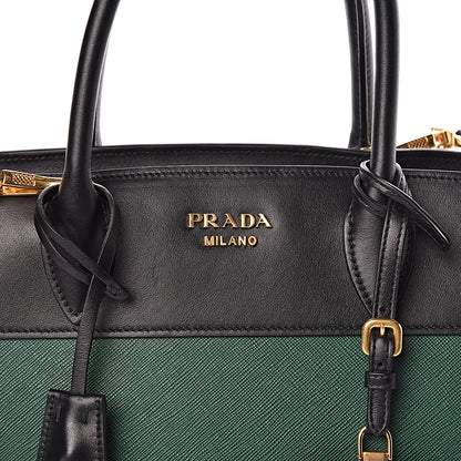 Prada Saffiano City Calf Medium Esplanade Tote Biliardo Black 8 of 11