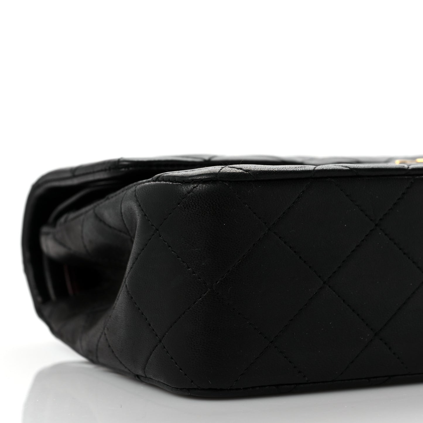 Lambskin Quilted Small Double Flap Black